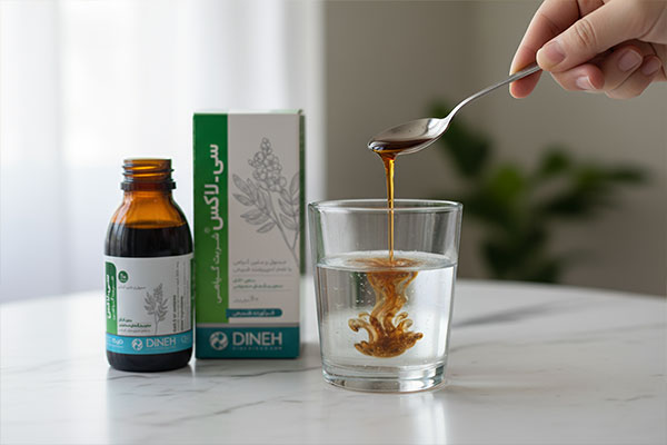 نحوه مصرف شربت سی لاکس دینه با آب