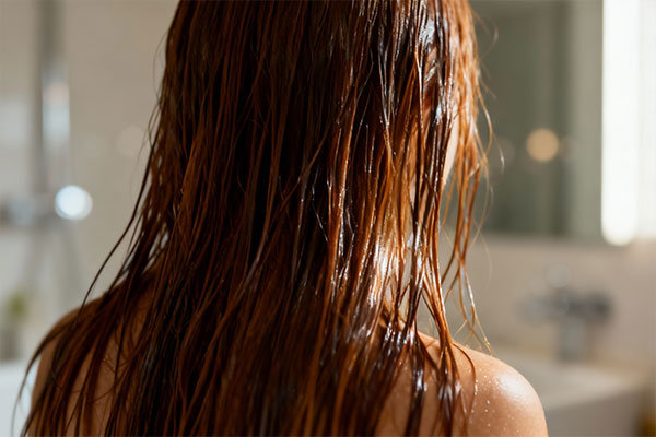 موهای رنگ شده درخشان پس از استفاده از شامپو فولیکا