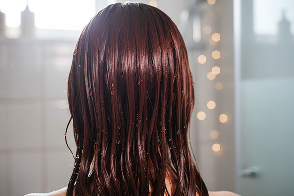 موهای براق و سالم پس از استفاده از شامپو کراتین کاندید