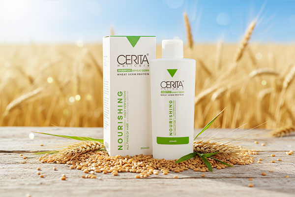 شامپو تقویت کننده جوانه گندم سریتا با عناصر طبیعی
