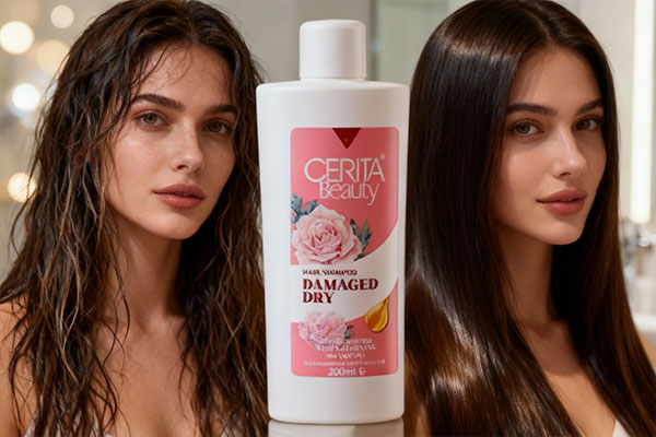 قبل و بعد از استفاده از شامپو موهای خشک و آسیب دیده سریتا