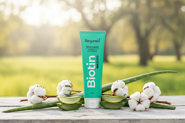 شامپو بیوتین برگامیا برای موهای خشک با عناصر طبیعی