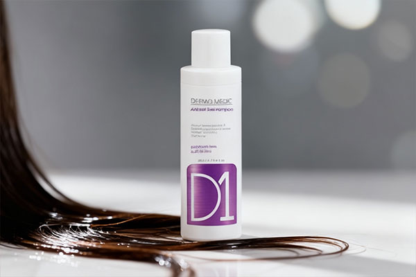 شامپو ضد ریزش مو درمومدیک کنار موهای خیس