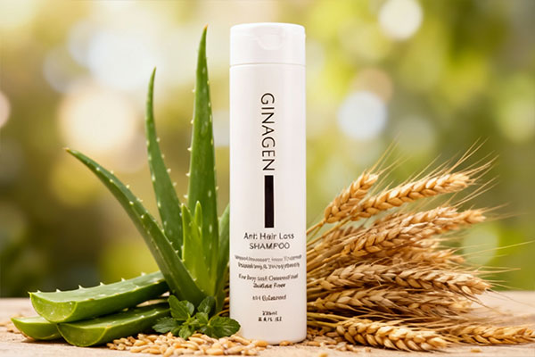 شامپو ضد ریزش موهای خشک و رنگ شده ژیناژن با ترکیبات گیاهی