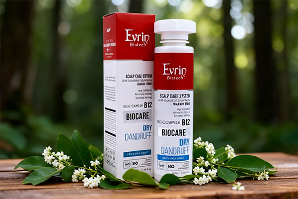 شامپو ضد شوره خشک بایوکر اورین در کنار عناصر طبیعی