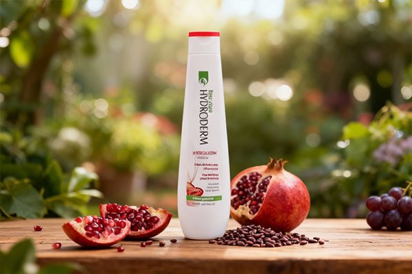 شامپو امگا 3 هیدرودرم با مواد طبیعی مانند انار و انگور