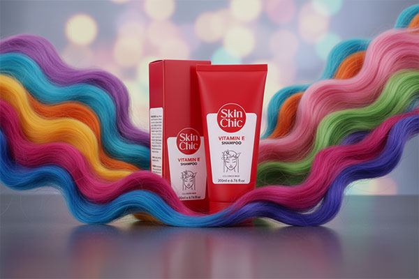 شامپو موهای رنگ شده اسکین شیک همراه با موهای رنگ‌شده