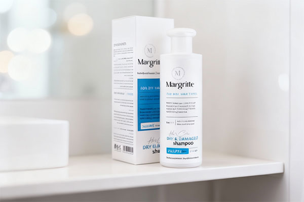 شامپو موهای خشک و آسیب دیده مارگریت روی قفسه حمام