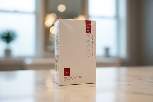 شامپو کراتین کافئین بدون سولفات سیلورال روی میز سفید