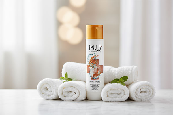 شامپو کرمی موهای بسیار خشک آی پلاس روی پیشخوان حمام