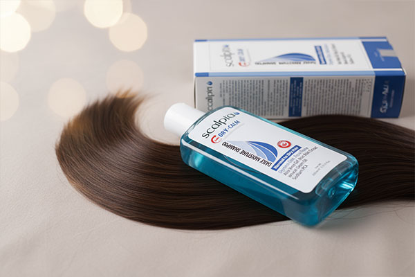 شامپو مو خشک اسکالپیا کنار موهای سالم و براق