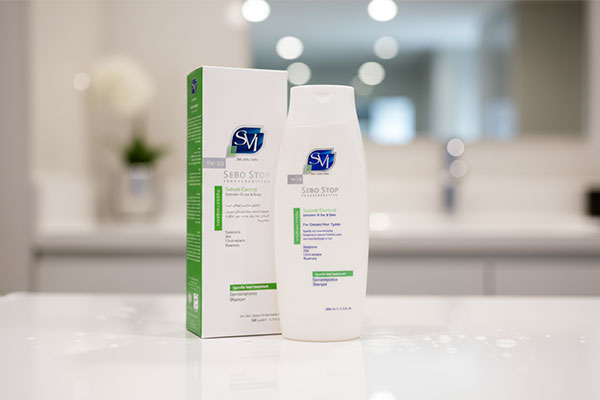 شامپو موهای چرب سبو استاپ اس وی آی روی پیشخوان حمام