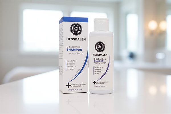 تصویر شامپو ضد شوره دی سبورئیک هسدالن روی پیشخوان حمام