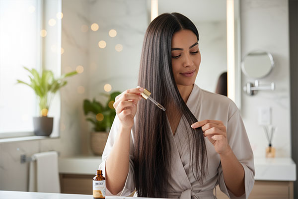 استفاده از سرم موی آرگان پلاس ایروکس روی موها