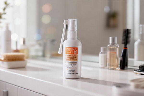 سرم تقویت کننده مو درماسیف در کنار محصولات مراقبت از مو