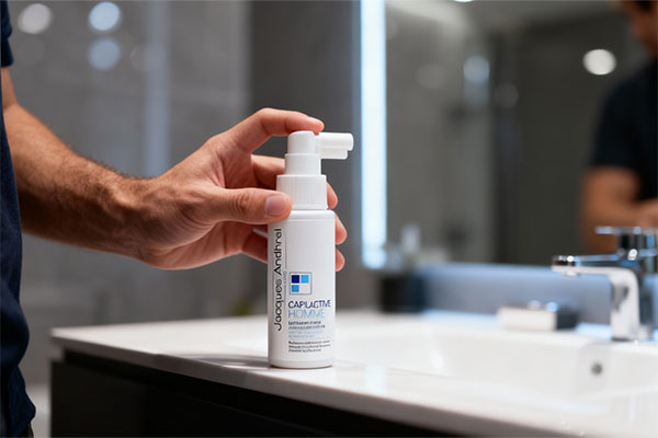 تونیک ضد ریزش مو کپیل اکتیو ژاک آندرل در دست مرد