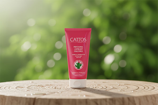 نرم کننده انواع مو کاتوس روی سطح چوبی با پس زمینه طبیعی