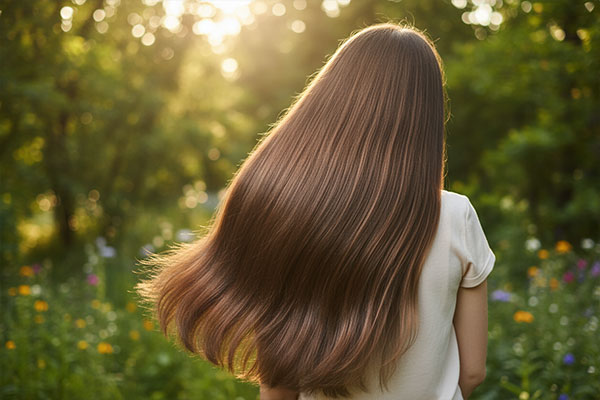 موهای درخشان و حجیم پس از استفاده از نرم کننده موی نوتری دیلی مای