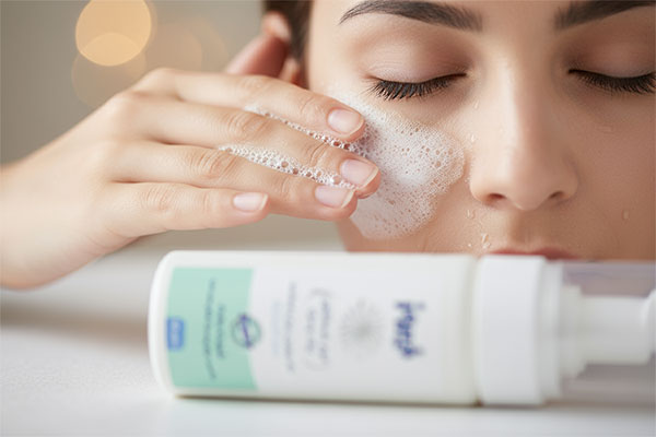 استفاده از فوم شستشوی پلک و مژه فیروز برای پاکسازی ملایم