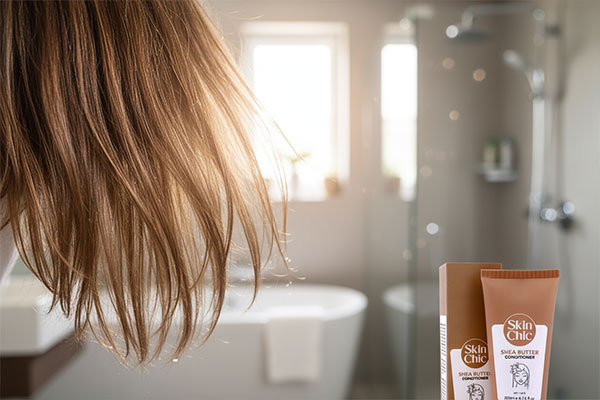 موهای درخشان و سالم با استفاده از نرم کننده شی باتر اسکین شیک