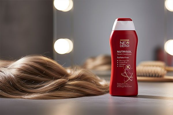 نرم کننده مو کراتین نوتریسل نئودرم کنار موهای براق