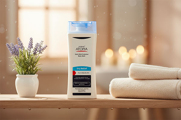 لوسیون شوینده و مرطوب کننده درای ریلیف آتوپیا در حمام