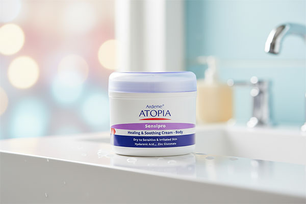 کرم مرطوب کننده کاسه ای آردن آتوپیا سنسی پرو روی میز سفید