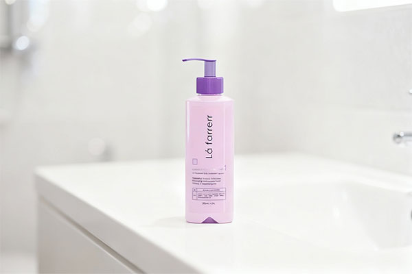 ژل شستشوی بانوان لافارر روی پیشخوان حمام