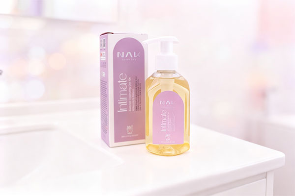 ژل شستشوی بهداشتی بانوان ناک روی پیشخوان حمام