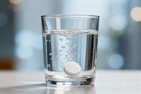 قرص جوشان منیزیم 250 ویتاسین در حال حل شدن در آب