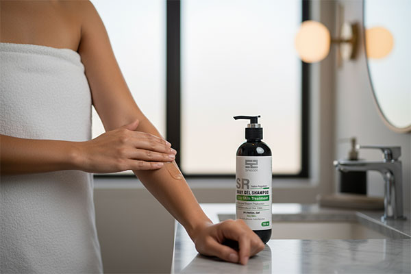 استفاده از شامپو بدن پوست چرب ساین بادی در حمام