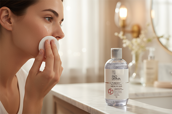 پاکسازی پوست با ژل پاک کننده صورت زغال پرودرما