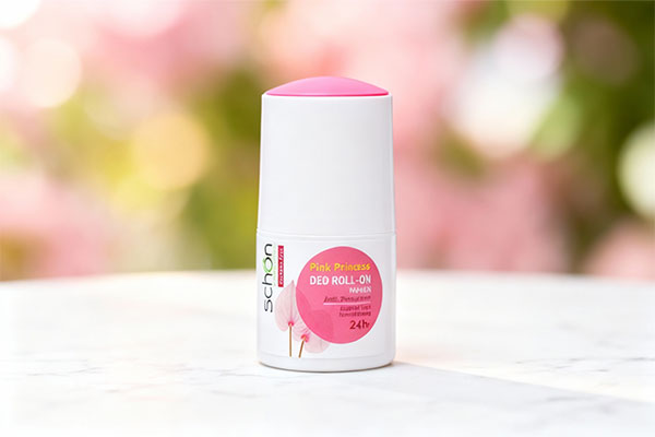 تصویر رول ضد تعریق مام زنانه پینک پرنسس شون روی سطح مرمر سفید