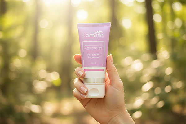 کرم ضد تعریق لامینین زنانه در دست بانو