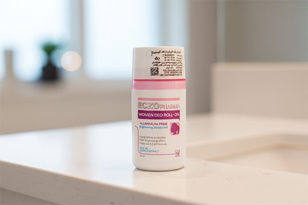 مام رول زنانه بدون آلومینیوم اگزوفارما مای روی پیشخوان حمام