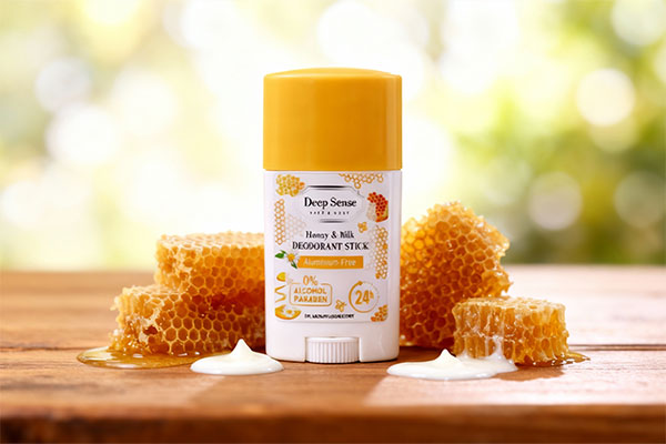 دئودورانت شیر عسل دیپ سنس با عناصر طبیعی عسل و شیر