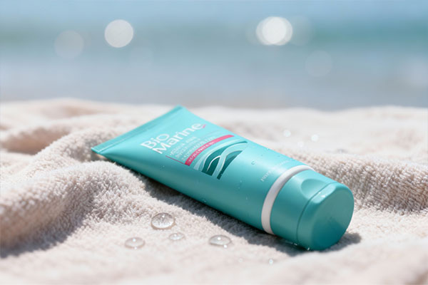 لوسیون بدن بایومارین با نماد رطوبت و لطافت پوست