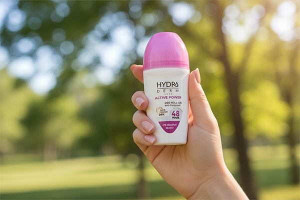 مام رول ضد تعریق بانوان اکتیو پاور هیدرودرم در دست یک خانم