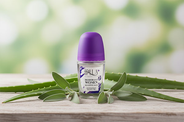 ترکیبات گیاهی دئودورانت زنانه پوست حساس آی پلاس