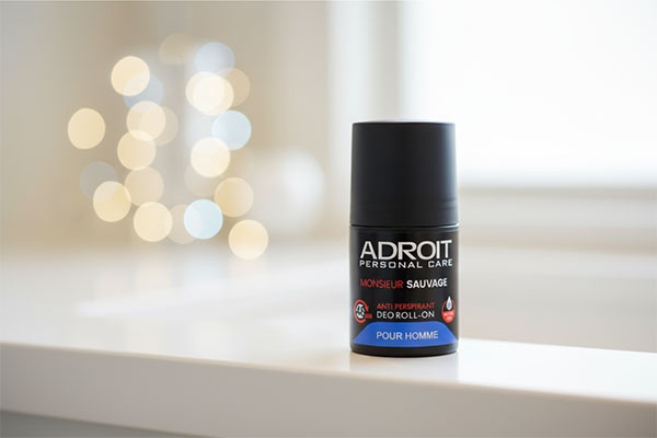 مام رول ضد تعریق مردانه ساواج آدرویت روی پیشخوان حمام