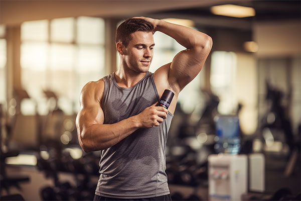 مام رول ضد تعریق مردانه آدرویت رد کربن در حال استفاده توسط ورزشکار