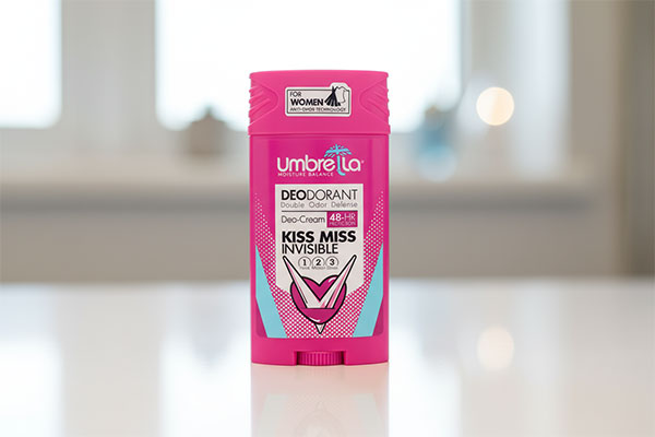 دئودورانت ضد تعریق زنانه کیس میس آمبرلا روی میز سفید