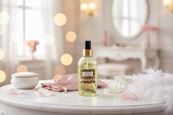 بادی اسپلش تمپتیشن ویکتوریا رز روی میز آرایشی لوکس