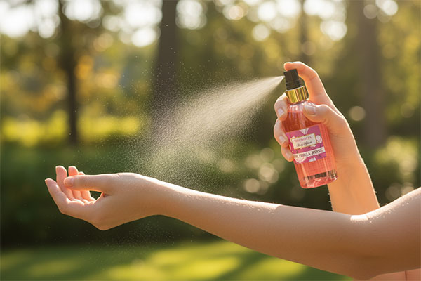 اسپری بادی اسپلش زنانه مگنولیا ویکتوریا رز روی پوست