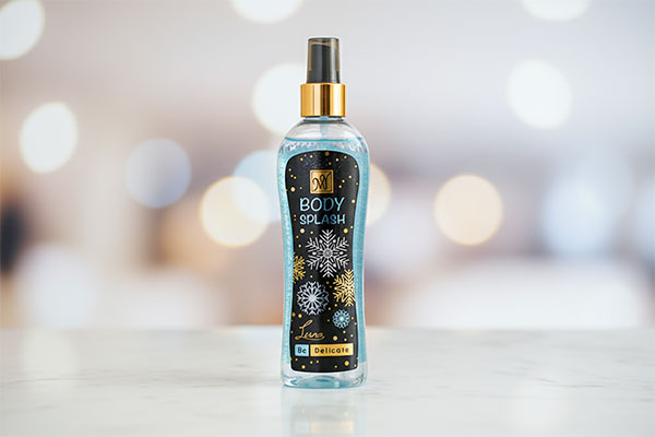 بادی اسپلش مو و بدن لونا مای روی سطح مرمر سفید