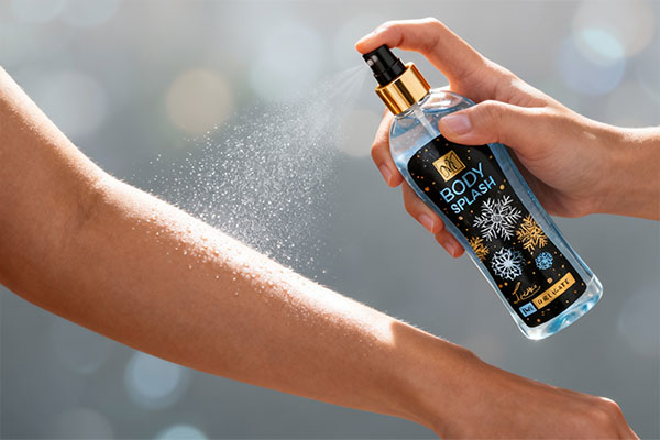 اسپری کردن بادی اسپلش لونا مای روی پوست