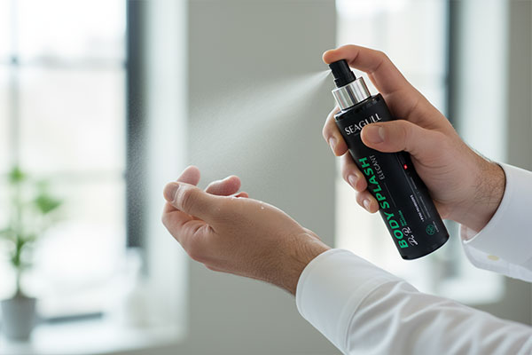 استفاده از بادی اسپلش الگانت سی گل روی پوست