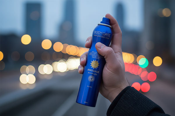 اسپری بادی کر آمواج در دست مردی در شهر