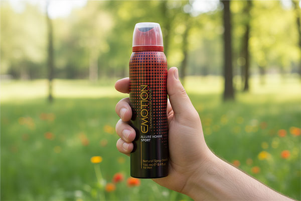 اسپری بدن مردانه الور هوم اسپرت ایموشن در دست مرد