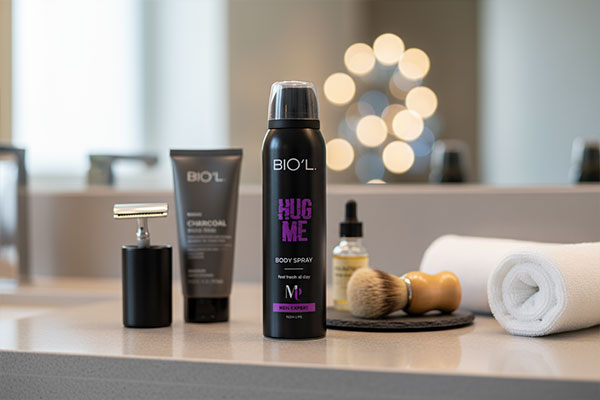 اسپری بدن مردانه هاگ می بیول در حال استفاده